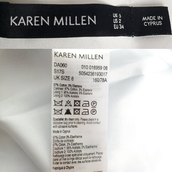 KAREN MILLEN Blue Palm Print Dress 2. - Picture 8 of 8